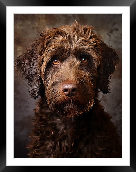 Labradoodle Portrait Framed Mounted Print by Steve Smith