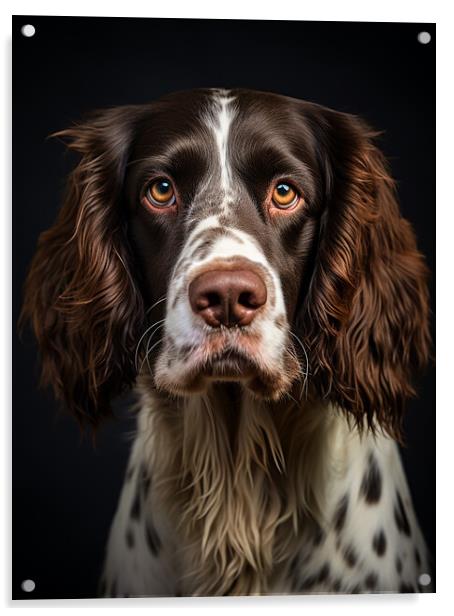 Springer Spaniel Portrait Acrylic by Steve Smith