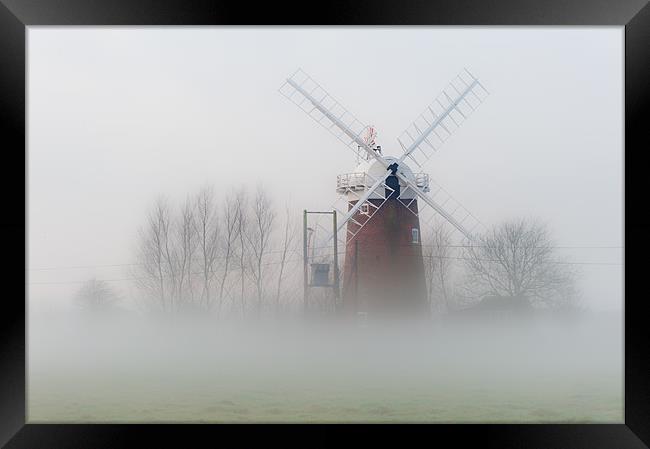 Horsey Mill in the Mist Framed Print by Stephen Mole