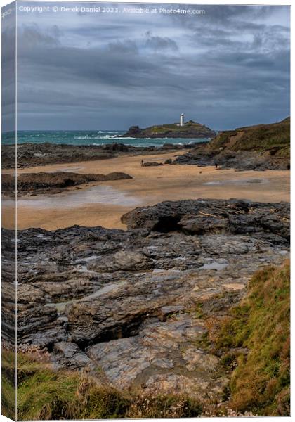 Godrevy Lighthouse, Cornwall Canvas Print by Derek Daniel