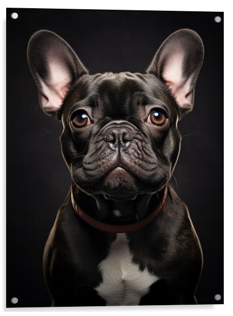 French Bulldog Portrait Acrylic by Steve Smith