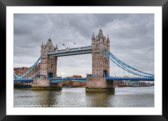 Tower Bridge London City Framed Mounted Print by Diana Mower