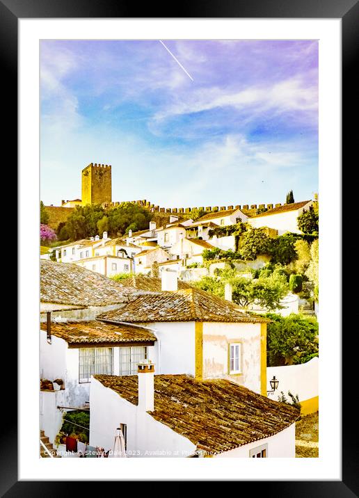 Historic Óbidos - The Walled Town Framed Mounted Print by Steven Dale