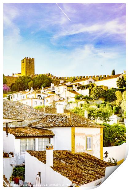 Historic Óbidos - The Walled Town Print by Steven Dale