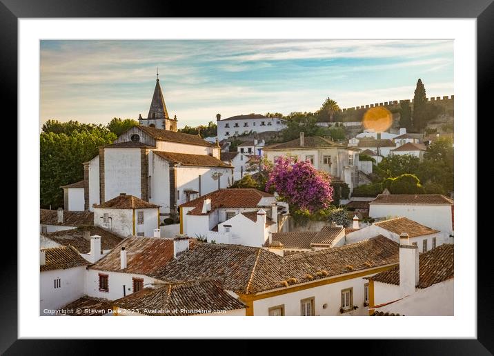 Historic Óbidos - Medieval Walled Town Framed Mounted Print by Steven Dale