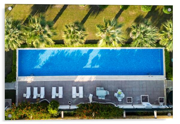 Swimming Pool Aerial View  Acrylic by David Pyatt