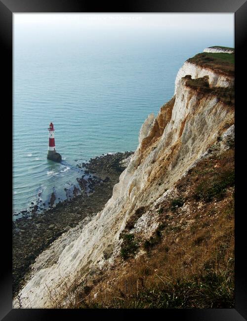 Beachy Head Cliffs and Lighthouse  Framed Print by Phil Banks