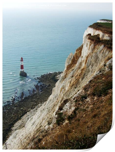 Beachy Head Cliffs and Lighthouse  Print by Phil Banks