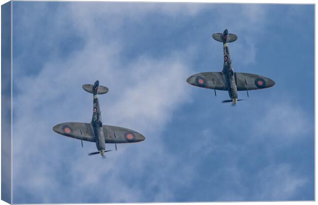 Spitfire MH434 and MH415 Canvas Print by J Biggadike