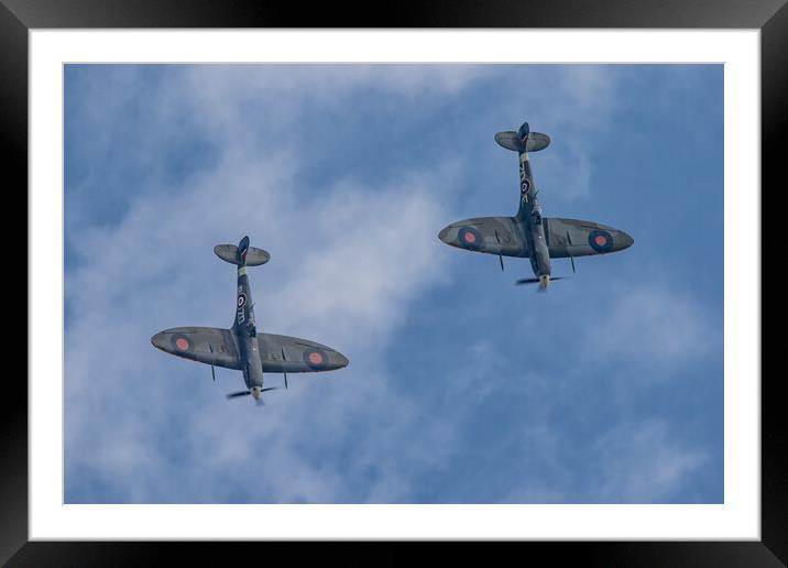 Spitfire MH434 and MH415 Framed Mounted Print by J Biggadike