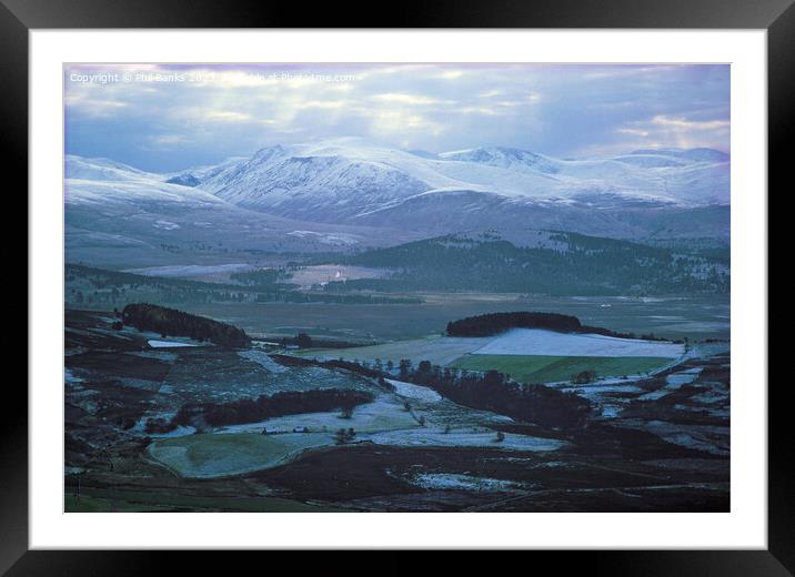 The Cairngorm Mountains from Dorback - Scotland Framed Mounted Print by Phil Banks