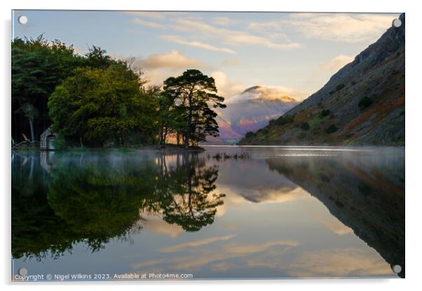 Wastwater & Great Gable, Lake District Acrylic by Nigel Wilkins