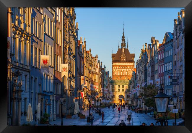 Sunrise In Old Town Of Gdansk In Poland Framed Print by Artur Bogacki