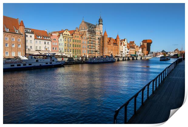 River View of Gdansk City in Poland Print by Artur Bogacki