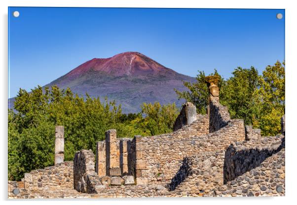 Mount Vesuvius Volcano And Pompeii Ruins Acrylic by Artur Bogacki
