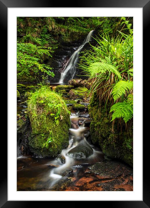 A beautiful waterfall on the Burn Anne Water. Framed Mounted Print by Hugh Maxwell