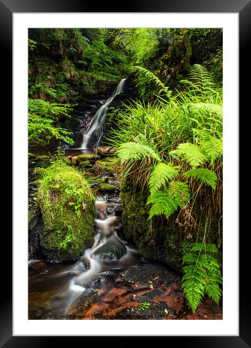 A beautiful waterfall on the Burn Anne Water. Framed Mounted Print by Hugh Maxwell