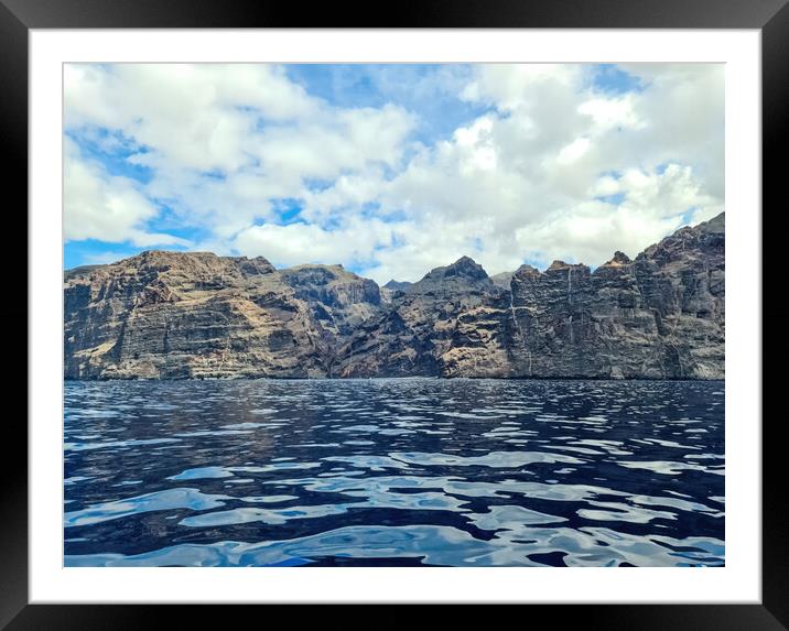 The mighty cliffs of Los Gigantes on the Canary Island of Teneri Framed Mounted Print by Michael Piepgras