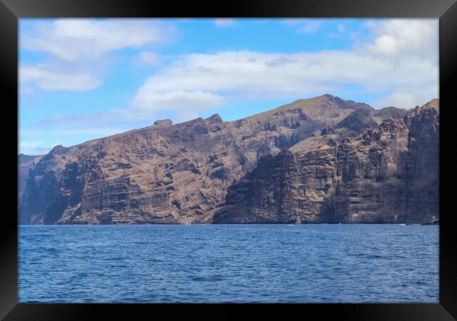 The mighty cliffs of Los Gigantes on the Canary Island of Teneri Framed Print by Michael Piepgras