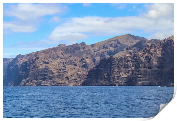 The mighty cliffs of Los Gigantes on the Canary Island of Teneri Print by Michael Piepgras