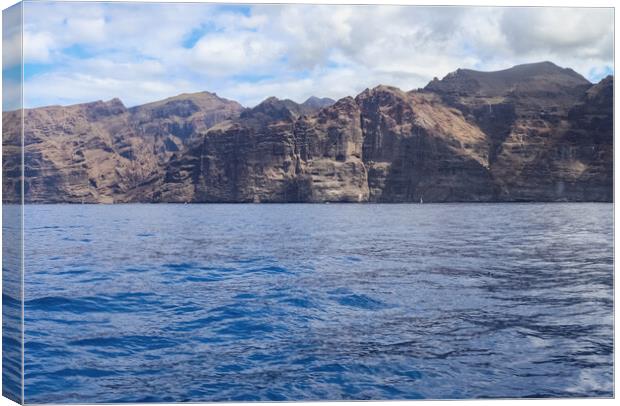 The mighty cliffs of Los Gigantes on the Canary Island of Teneri Canvas Print by Michael Piepgras