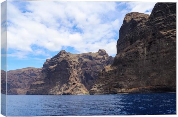 The mighty cliffs of Los Gigantes on the Canary Island of Teneri Canvas Print by Michael Piepgras