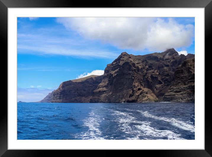 The mighty cliffs of Los Gigantes on the Canary Island of Teneri Framed Mounted Print by Michael Piepgras