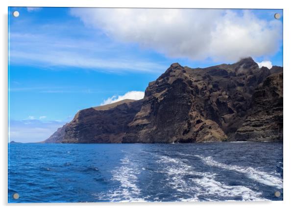 The mighty cliffs of Los Gigantes on the Canary Island of Teneri Acrylic by Michael Piepgras