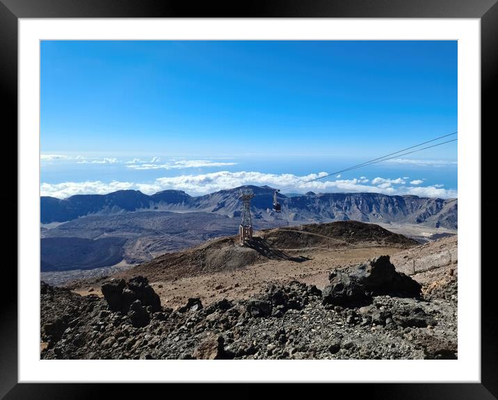 View of the mountain landscape of Mount Teide on the Canary Isla Framed Mounted Print by Michael Piepgras