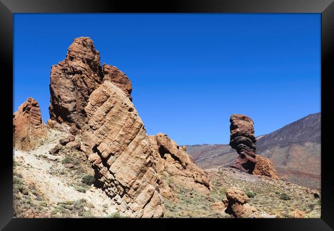 The Roques de Garcia rock formations on the Canary Island of Ten Framed Print by Michael Piepgras