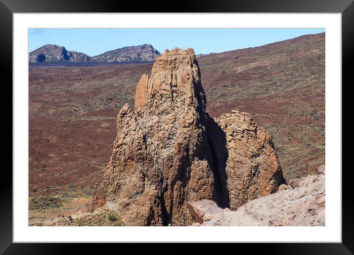 The Roques de Garcia rock formations on the Canary Island of Ten Framed Mounted Print by Michael Piepgras