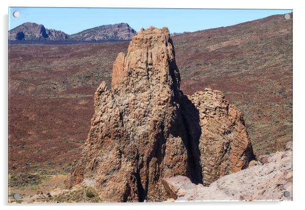 The Roques de Garcia rock formations on the Canary Island of Ten Acrylic by Michael Piepgras