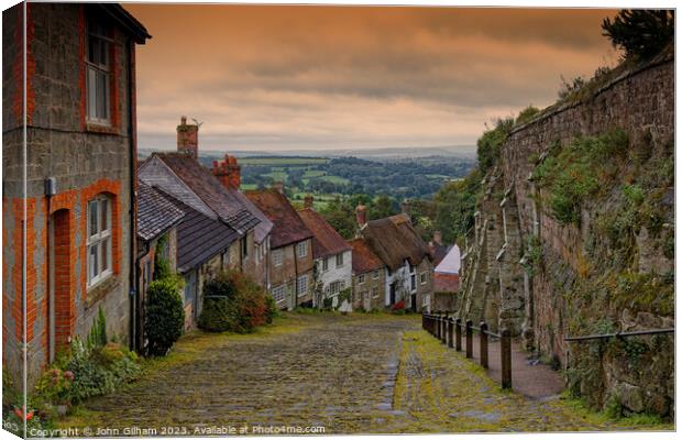 Gold Hill Shaftesbury Dorset England UK Canvas Print by John Gilham