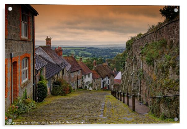Gold Hill Shaftesbury Dorset England UK Acrylic by John Gilham