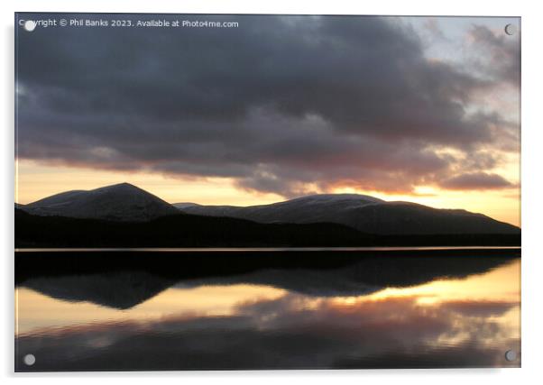 Loch Morlich - Winter sunset Acrylic by Phil Banks