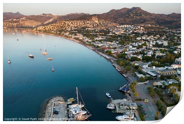 Bodrum Sunrise Aerial Vista Print by David Pyatt