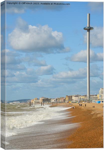 i360 tower Brighton Beach Canvas Print by Cliff Kinch