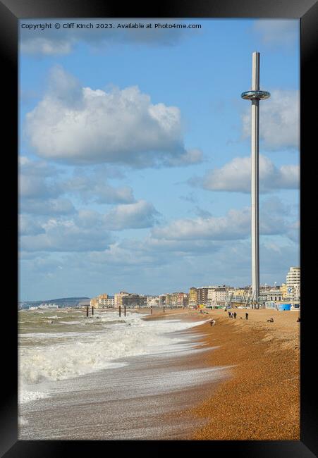 i360 tower Brighton Beach Framed Print by Cliff Kinch