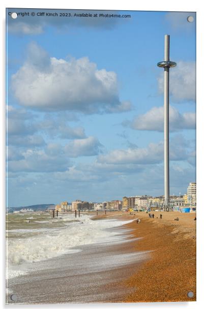i360 tower Brighton Beach Acrylic by Cliff Kinch