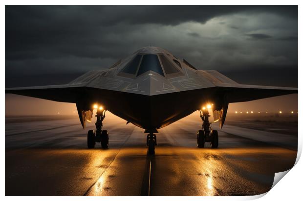 Lockheed F-117 Nighthawk Print by CC Designs