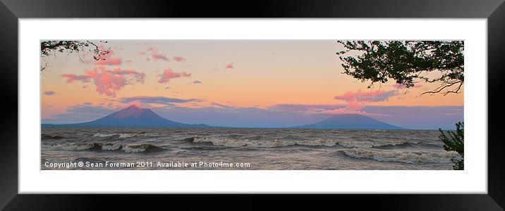 Nicaragua Volcanoes at Sunset Framed Mounted Print by Sean Foreman