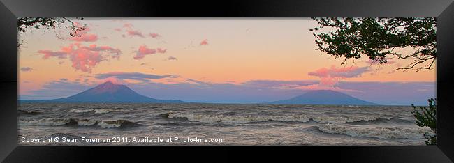 Nicaragua Volcanoes at Sunset Framed Print by Sean Foreman