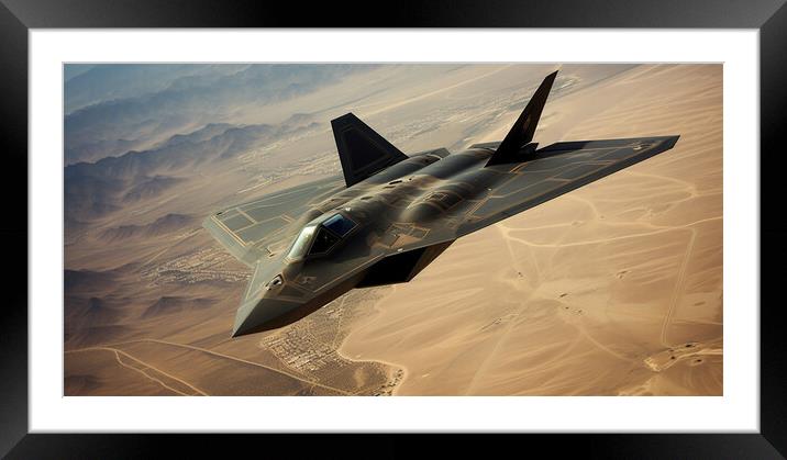 F-117 over the desert  Framed Mounted Print by CC Designs