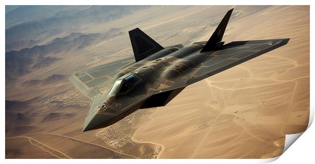 F-117 over the desert  Print by CC Designs