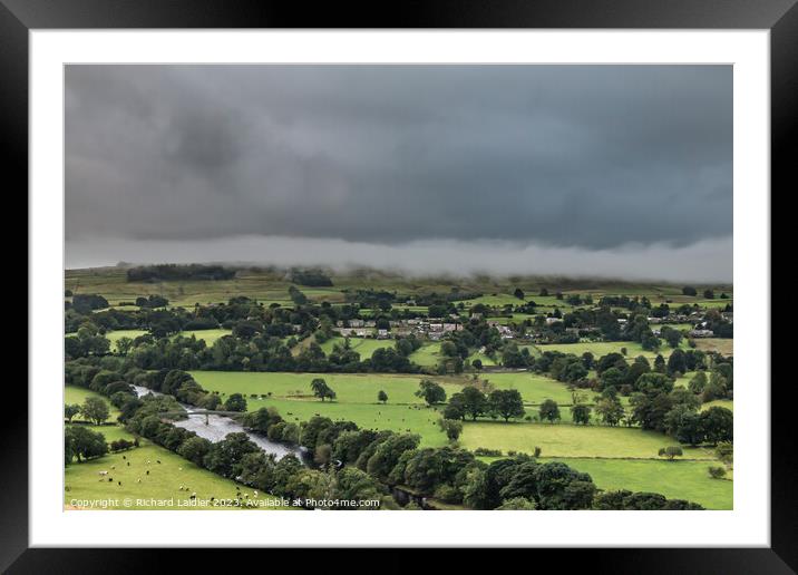 Mist lifting off Mickleton, Teesdale Framed Mounted Print by Richard Laidler