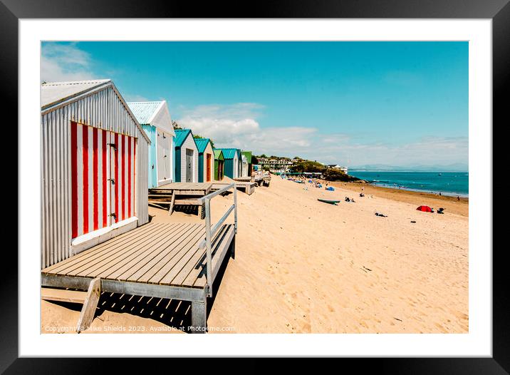 Abersoch Beach Huts Framed Mounted Print by Mike Shields