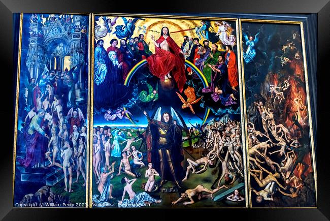 Copy Last Judgement St Mary's Church Gdansk Poland Framed Print by William Perry