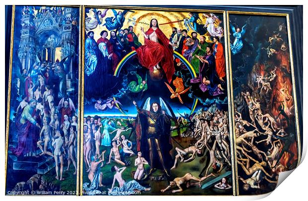 Copy Last Judgement St Mary's Church Gdansk Poland Print by William Perry
