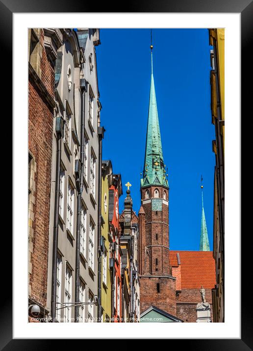 Crosses Spire St Mary's Church Outside Gdansk Poland Framed Mounted Print by William Perry