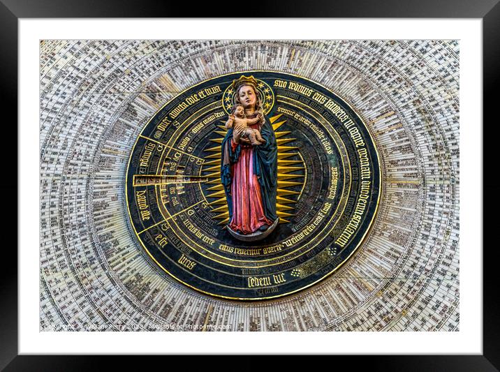 15th Century Mary Astronomical Clock St Mary's Church Gdansk Pol Framed Mounted Print by William Perry